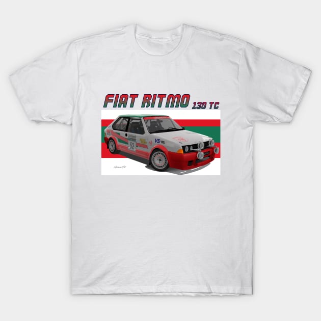 Abarth Fiat Ritmo 130 TC T-Shirt by PjesusArt